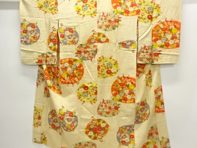 アンティーク　菊模様単衣長襦袢